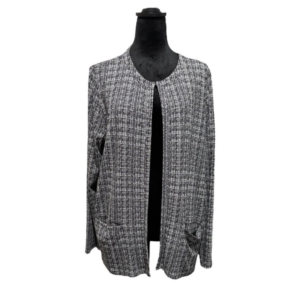 Jill Jill Jill Wearever Collection Tweed Open Front Blazer Jacket Size L